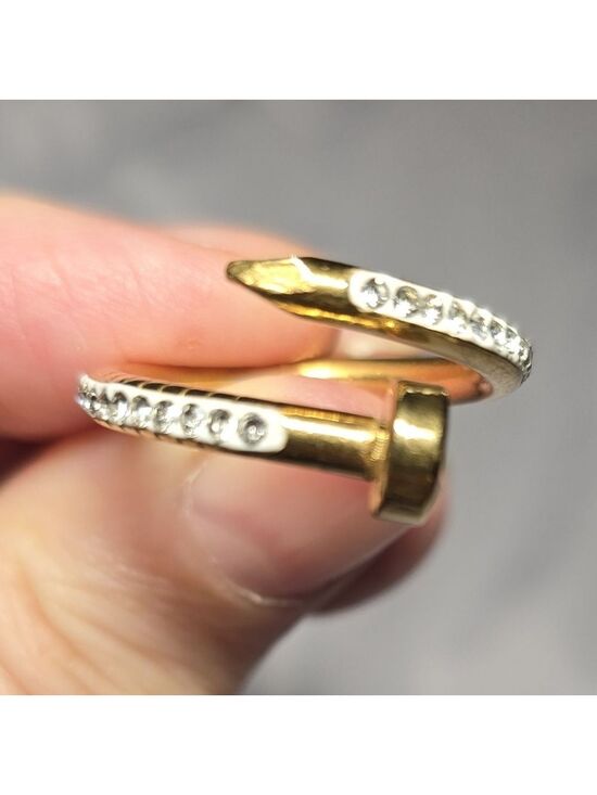 Jewelry - Gold and Silver Nail Design Ring